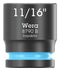 WERA 05005521001 Socket, Hexagonal, Impaktor, 3/8" Drive, 11/16" AF, 30mm L