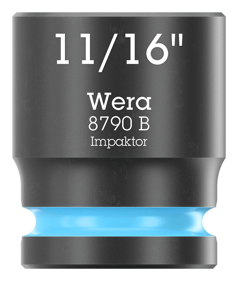 WERA 05005521001 Socket, Hexagonal, Impaktor, 3/8" Drive, 11/16" AF, 30mm L