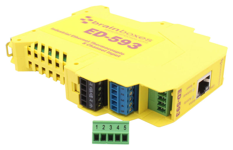 Brainboxes ED-593 ED-593 Ethernet Module to 8 Thermocouple 2.5 W Type B E J K N R S T Screw