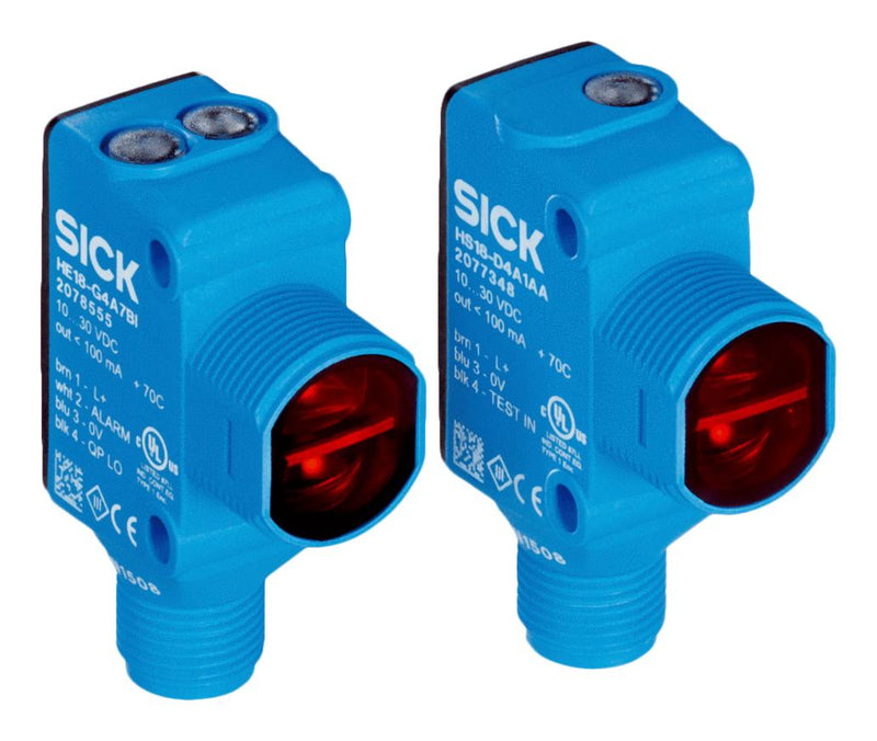SICK HSE18-P4A2AB Photo Sensor, 25 m, PNP, Through Beam, 10 to 30 VDC, 4 Pin M12 Connector, H18 Sure Sense Series