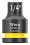 WERA 05005514001 Socket, Hexagonal, Impaktor, 3/8" Drive, 1/4" AF, 30mm L