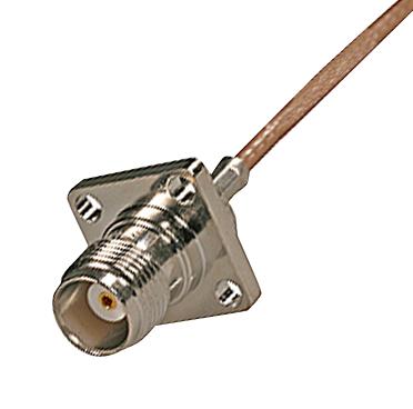 HUBER+SUHNER 25"TNC-50-2-19/133"NE RF / Coaxial Connector, TNC Coaxial, Straight Flanged Jack, Crimp, 50 ohm 84016723