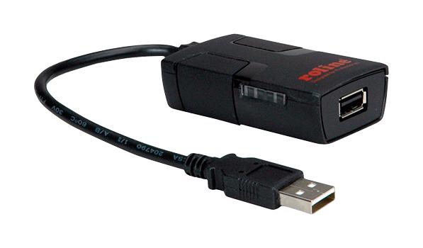 ROLINE 12.02.1091 USB Cable, USB Type A Plug to USB Type A Receptacle, 150 mm, 5.9 ", USB 2.0, Black
