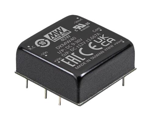 MEAN WELL DKMW40F-12 Isolated Through Hole DC/DC Converter, ITE & Industrial, DIP, 4:1, 40 W, 2 Output, 12 V