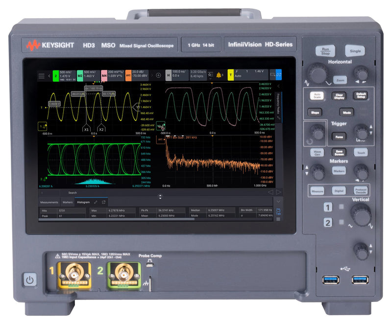 KEYSIGHT TECHNOLOGIES HD302MSO/200 MSO / MDO Oscilloscope, InfiniiVision HD3 Series, 2 Analogue, 16 Digital, 200 MHz, 3.2 GSPS
