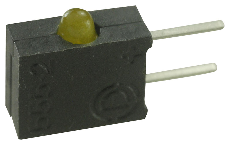 DIALIGHT 555-2401F Circuit Board Indicator, Yellow, 1 LEDs, Through Hole, 2mm, 20 mA, 2 mcd