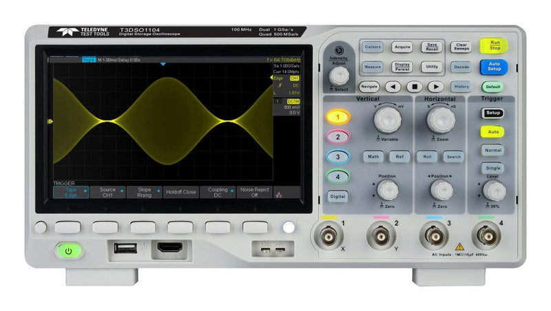 TELEDYNE LECROY T3DSO1104 Digital Oscilloscope, T3DSO1000 Series, 4 Channel, 100 MHz, 1 GSPS, 14 Mpts, 3.5 ns