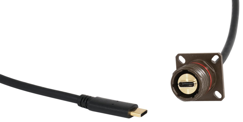 AMPHENOL SOCAPEX USB3CFTV7G050 USB Cable, Type C Plug to Type C Receptacle, 500 mm, 19.7 ", USB 3.2