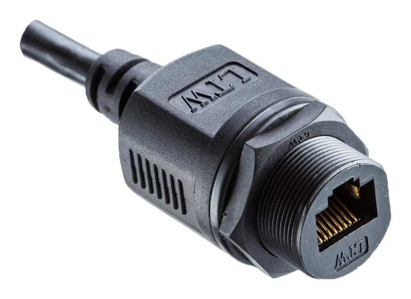 AMPHENOL LTW RCP-5SAFFM-SLM7B01 Ethernet Cable, Shielded, Cat5e, Sealed RJ45 Jack to Free End, FTP (Foiled Twisted Pair), Black
