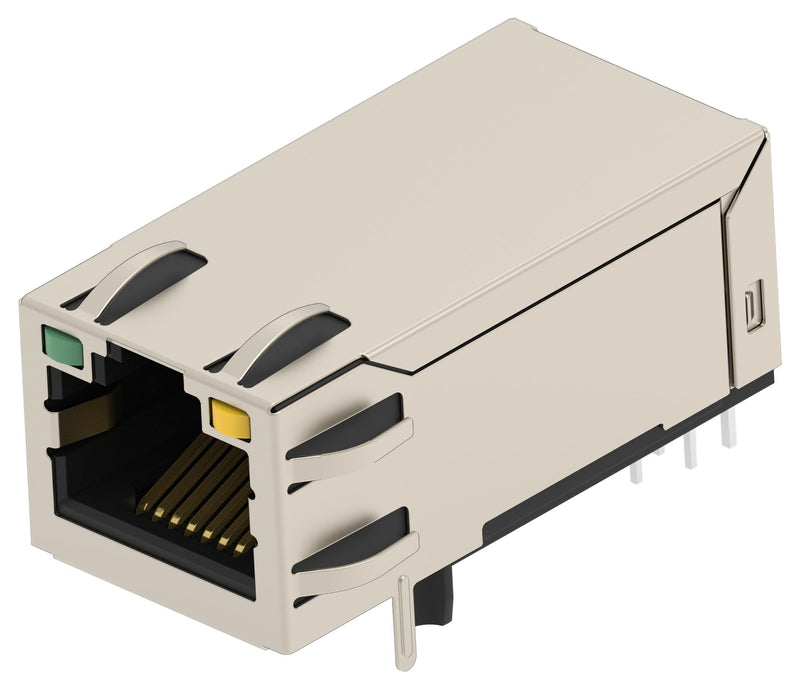 TE CONNECTIVITY 2489115-2 Modular Connector, G/Y LED, RJ45 Jack, 1 x 1 (Port), 8P8C, Cat5, Through Hole Mount