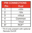 XP POWER JTH1524D12 Isolated Through Hole DC/DC Converter, 4:1 Input, ITE, DIP, 4:1, 15 W, 2 Output, 12 V