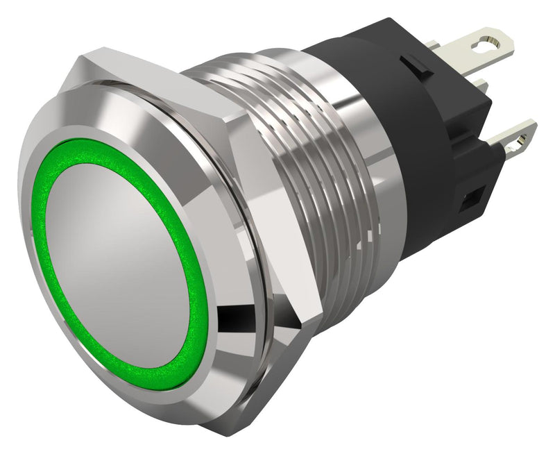 EAO 82-5151.1133 Vandal Resistant Switch, 82-5151 Series, 19 mm, SPDT, Momentary, Round Flat Flush, Natural