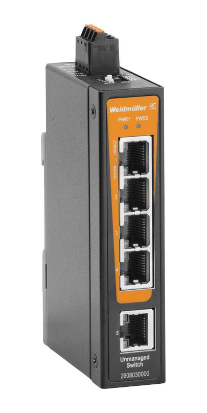 WEIDMULLER 2908030000 ENET SW, RJ45X5, 10MBPS, 100MBPS
