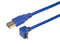 L-COM CA3A-90UMICB-3M USB Cable, Type A Plug to 90&deg; Micro Type B Plug, 3 m, 9.84 ft, USB 3.0, Blue