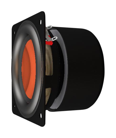 PUI AUDIO AS07808AS-R Speaker, 60 Hz to 40 kHz, 8 ohm, 30 W, 82 dB, Round with Square Frame, Panel Mount