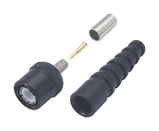 L-COM BIF-83 RF / Coaxial Connector, BNC Coaxial, Straight Plug, Crimp, 50 ohm, RG58, Brass