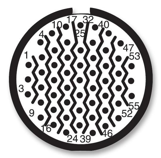 AMPHENOL AEROSPACE D38999/26ME35PA Circular Connector, MIL-DTL-38999 Series III, DS38999/26 Series, Straight Plug, 55 Contacts