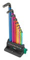 WERA 05133165001 Hex Set, 9 Pieces of 1.5/2/2.5/3/4/5/6/8/10mm L Keys, Multicolour