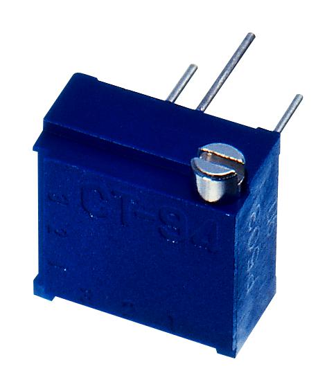 NIDEC COMPONENTS CT-94EP102 Trimmer, Multi Turn, RuO2 Cermet, Side Adjust, 1 kohm, Through Hole, 18 Turns