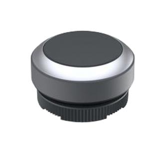RAFI 1.30.270.021/0100 Switch Actuator, Round Flat, Black, RAFI RAFIX 22 FS+ Series 22.3mm Pushbutton Switches, IP65