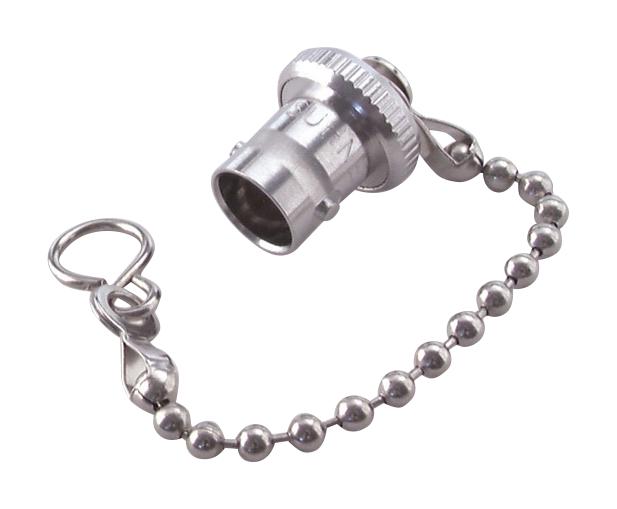 HUBER+SUHNER 61"BNC-0-0-1/-33"-E Dust Cap / Cover, Protective Cap with Chain, Huber+Suhner BNC Plugs, Brass Body