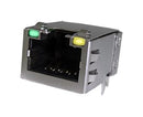AMPHENOL COMMUNICATIONS SOLUTIONS RJE494881411 Modular Connector, Y/G LED, RJ45 Jack, 1 x 4 (Ganged), 8P8C, Cat6, IP20, Through Hole Mount