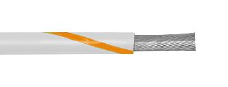ALPHA WIRE 3050 WO005 Wire, PVC, White, Orange, 24 AWG, 0.23 mm&sup2;, 100 ft