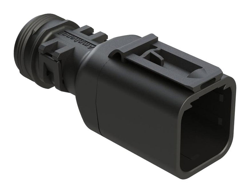 AMPHENOL SINE/TUCHEL ATBS-269-0605 BACKSHELL, RCPT CONN, 6POS, 180DEG, BLK