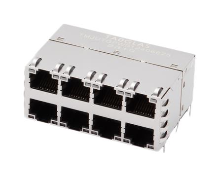 TAOGLAS TMJUTGPW012406625 Modular Connector, RJ45 Jack, 2 x 4 (Stacked), 8P8C, Through Hole Mount