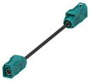 TE CONNECTIVITY 2081376-1 RF / Coaxial Cable Assembly, FAKRA Jack to FAKRA Jack, RG174LL, 50 ohm, 11.8 ", 300 mm, Black