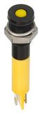 APEM Q6F1BXXY12E LED Panel Mount Indicator, Yellow, 12 VDC, 6 mm, 20 mA, 8 mcd, IP67