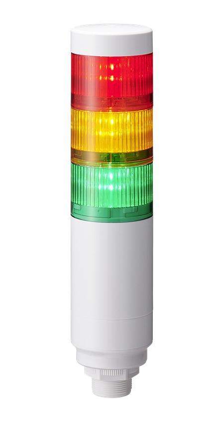 PATLITE (U.S.A.) LR6-302W8NW-RYG SIGNAL TOWER, AMBER/GREEN/RED, 24VDC