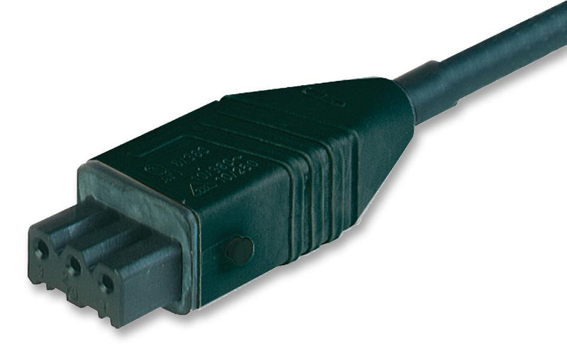 HIRSCHMANN STAK 3 K 075 5M Mains Power Cord, Rectangular Receptacle to Free End, 5 m, 10 A, 400 VAC, Black