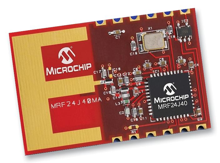 Microchip MRF24J40MA-I/RM MRF24J40MA-I/RM RF Transceiver Radio Module 250Kbps PCB Antenna 2.483 GHz