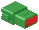AMPHENOL SINE/TUCHEL AT04-12PC Automotive Connector Housing, Green, AT Series, Receptacle, 12 Ways