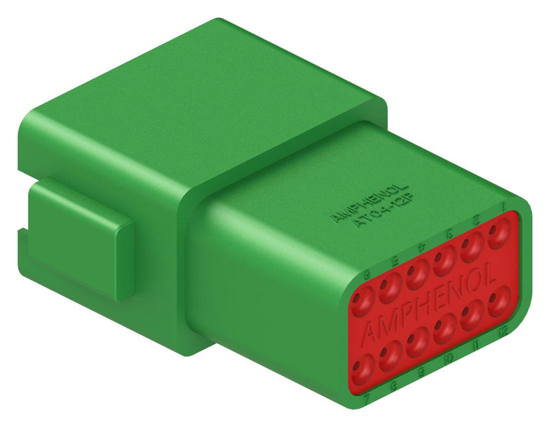 AMPHENOL SINE/TUCHEL AT04-12PC Automotive Connector Housing, Green, AT Series, Receptacle, 12 Ways