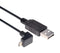 L-COM CAA-90UMICB-05M USB Cable, Type A Plug to 90&deg; Micro Type B Plug, 500 mm, 19.7 ft, USB 2.0, Black