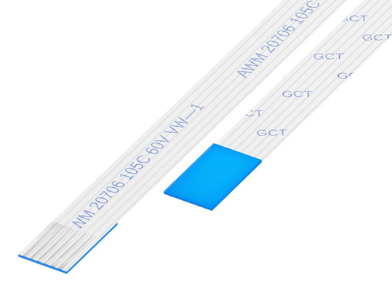 GCT (GLOBAL CONNECTOR TECHNOLOGY) 05-08-A-0127-A-4-06-4-T FFC / FPC Cable, 8 Core, 0.5 mm, Same Sided Contacts, 5 ", 127 mm, White