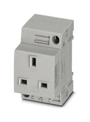 Phoenix Contact EO-G/UT/SH EO-G/UT/SH Pin &amp; Sleeve Connector 13 A 250 V DIN Rail Mount Socket 2P+E Grey