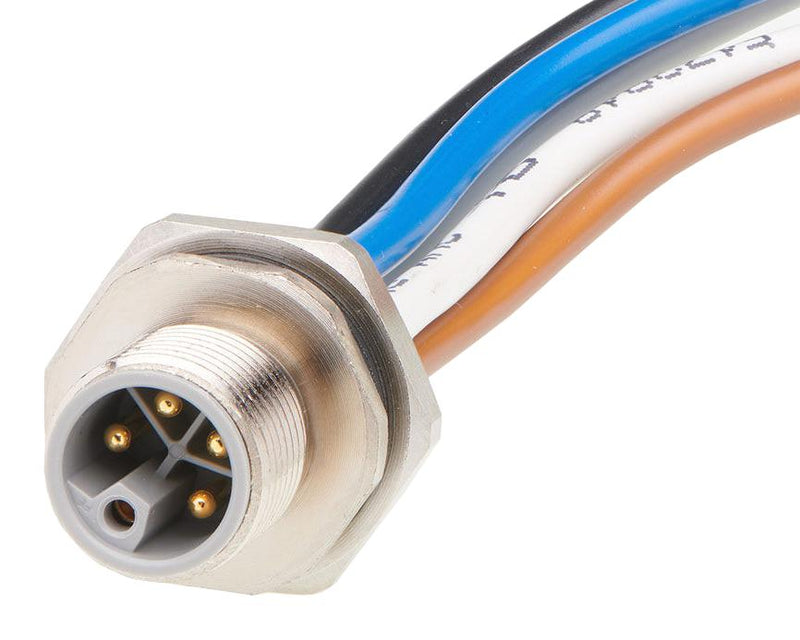 MOLEX 1205020022 Sensor Cable, M12, Micro-Change Plug, Free End, 5 Positions, 500 mm, 19.7 ", 120502 Series LRP5U26L25M005