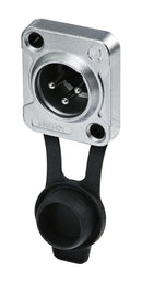 Rean RRX3M-Z-000-1 RRX3M-Z-000-1 XLR Connector 3 Contacts Plug Panel Mount Tin Plated Zinc Diecast Body