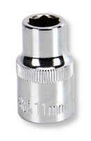 MULTICOMP PRO MP12-CRV11 Socket, Hex, 11mm, 1/2" Drive Size, Chrome Vanadium, DIN3120