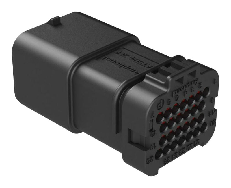 AMPHENOL SINE/TUCHEL ATS04-26PB AUTOMOTIVE HOUSING, RCPT, 26P, 7.5A, BLK