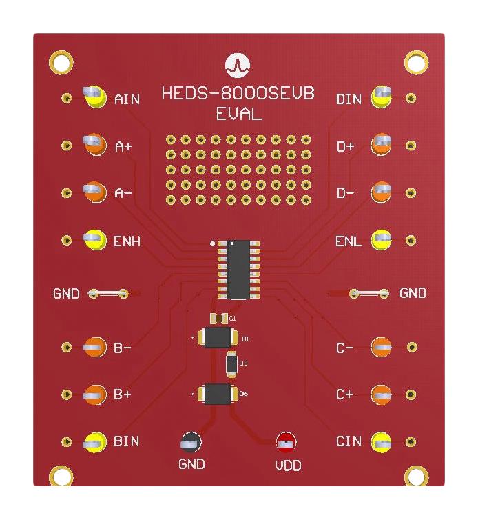 BROADCOM HEDS-8000SEVB Evaluation Board, AELT-8000, SOIC-16, Differential Line Driver