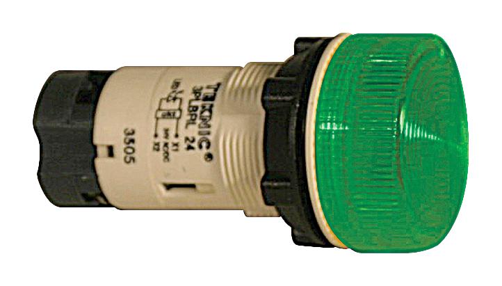ALTECH 3PLBR3L-024 PILOT LIGHT, LED, GREEN, 22MM, 24V