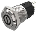 EAO 82-4151.1000.B001 Vandal Resistant Switch, On/Off, 82-x151.1000.B001 Series, 16 mm, SPDT, Momentary, Round Flat Flush