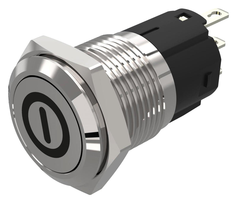 EAO 82-4151.1000.B001 Vandal Resistant Switch, On/Off, 82-x151.1000.B001 Series, 16 mm, SPDT, Momentary, Round Flat Flush