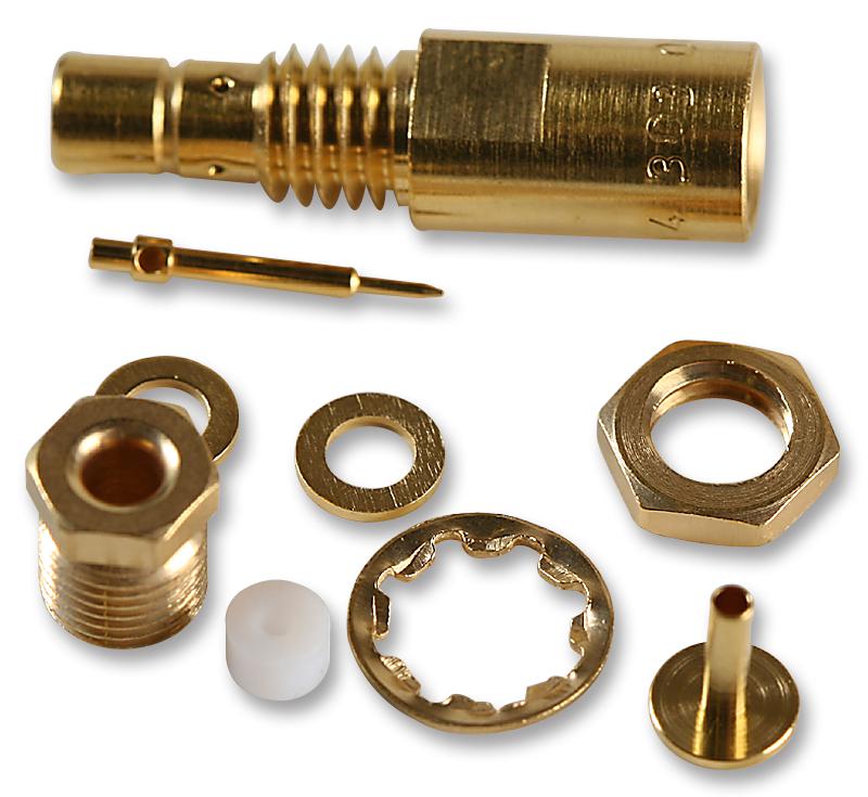 RADIALL R114303000 RF / Coaxial Connector, SMB Coaxial, Straight Bulkhead Jack, Solder, 50 ohm, RG178, RG178LC, RG196