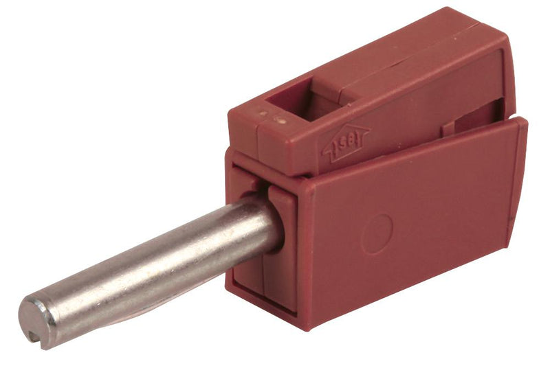 WAGO 215-212 Banana Test Connector, 4mm, Plug, Cable Mount, 20 A, 42 V, Nickel Plated Contacts, Red