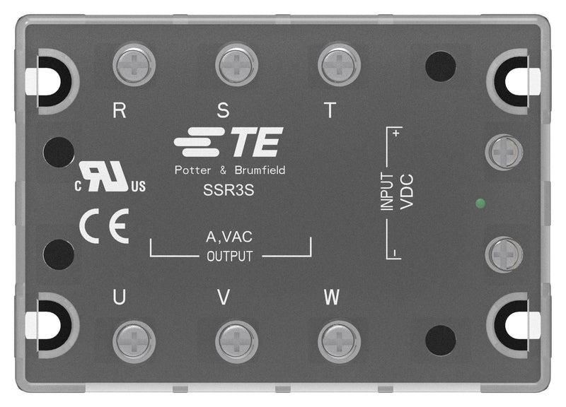 POTTER&BRUMFIELD - TE CONNECTIVITY SSR3TR-480D10. Solid State Relay, SPST-NO, 10 A, 480 VAC, Panel Mount, Screw, Zero Crossing